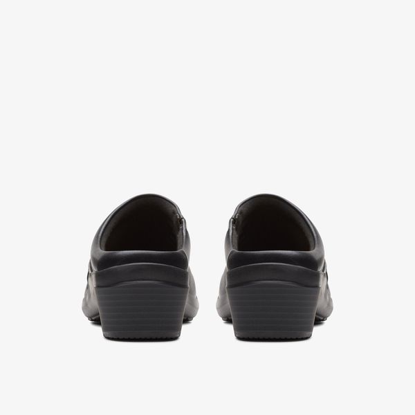 Women's Angie Mist Black Leather Mules - Image 5