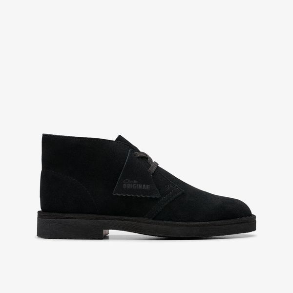 BOYS Desert Boot Older Black Suede Ankle Boots