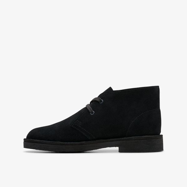 BOYS Desert Boot Older Black Suede Ankle Boots - Image 2