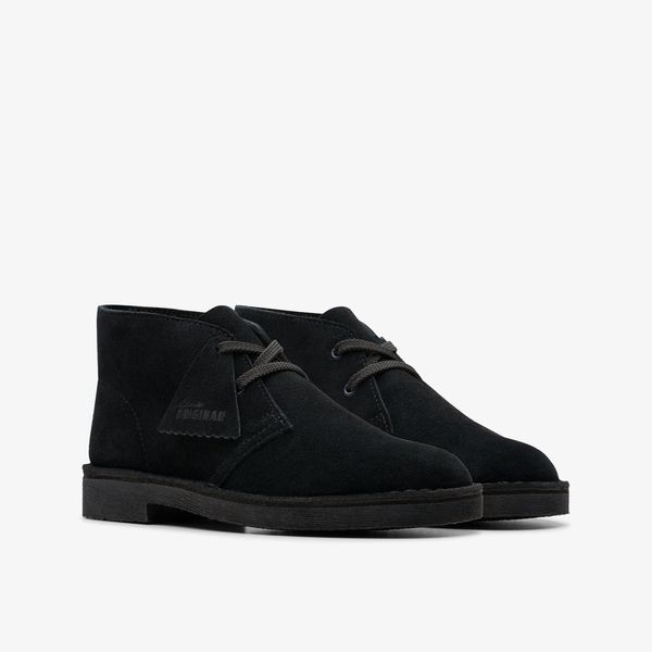 BOYS Desert Boot Older Black Suede Ankle Boots - Image 4
