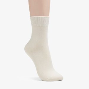 WOMENS Solid Dress Crew Ivory Socks