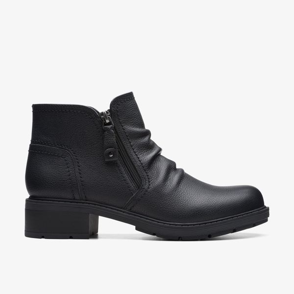 Women's Hearth Dove Black Leather Ankle Boots