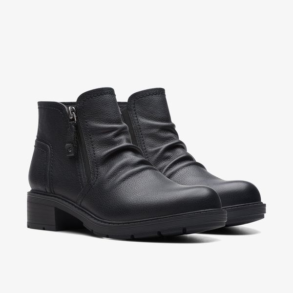 Women's Hearth Dove Black Leather Ankle Boots - Image 4