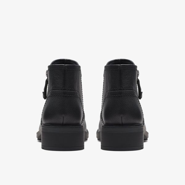Women's Hearth Dove Black Leather Ankle Boots - Image 5