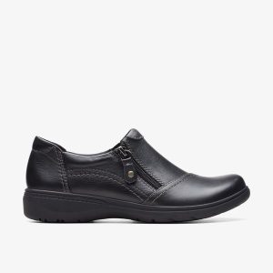 Women's Carleigh Ray Black Leather Slip Ons