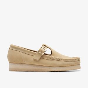 Women's Wallabee T-Bar Maple Suede Moccasins