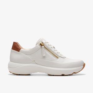 Women's Tivoli Zip Off White Leather Sneakers