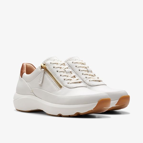 Women's Tivoli Zip Off White Leather Sneakers - Image 4