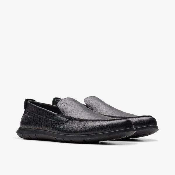 Men's Flexway Step Black Leather Loafers - Image 4