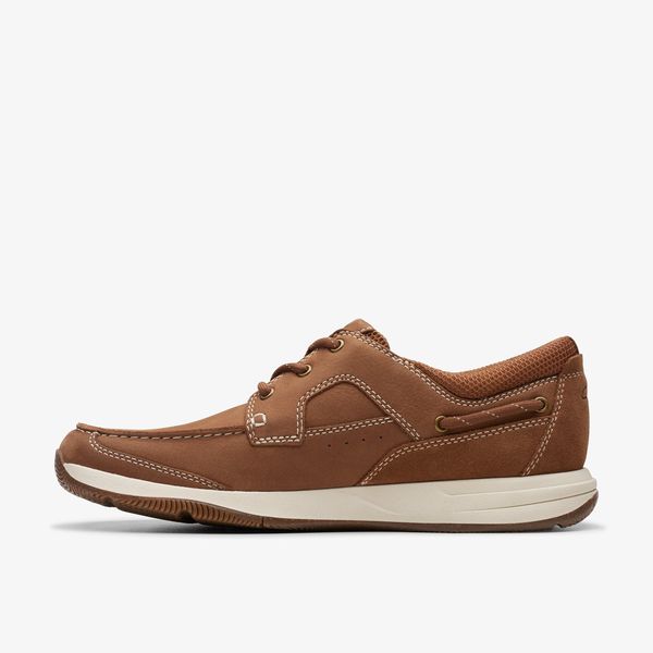 Mens Sailview Lace Light Tan Nubuck Boat Shoes - Image 3