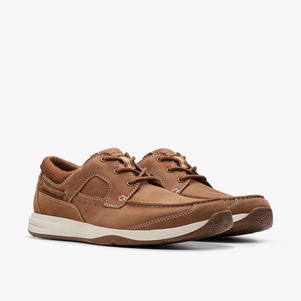 Mens Sailview Lace Light Tan Nubuck Boat Shoes - Image 5