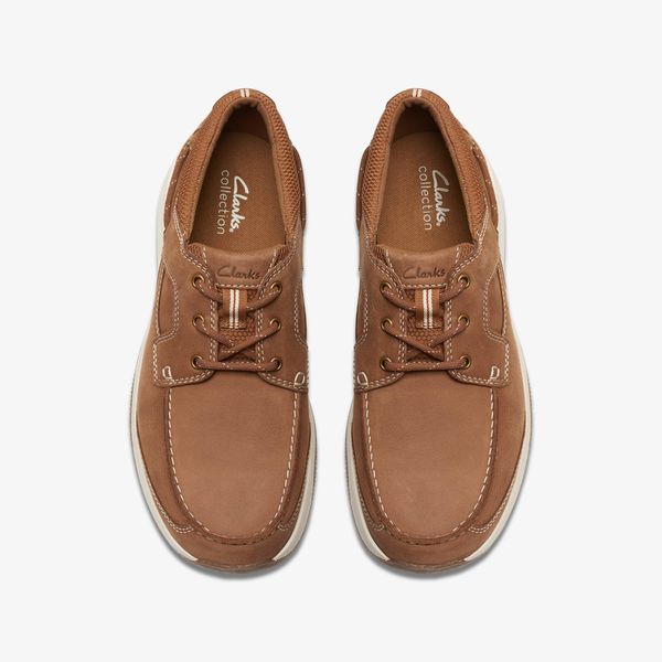 Mens Sailview Lace Light Tan Nubuck Boat Shoes - Image 7