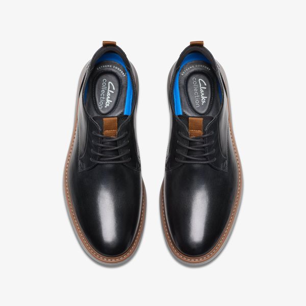 Men's Brantin Plain Black Leather Oxfords - Image 6