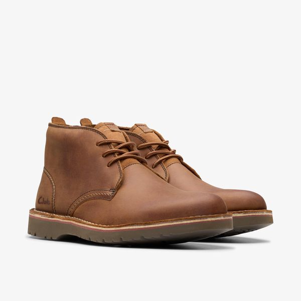 Mens Eastridge Mid Light Brown Leather Boots - Image 4