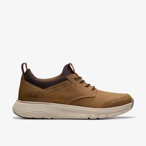 Men's Motion Trek EZ Dark Tan Leather Sneaker