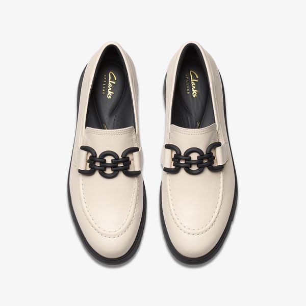 Women's Loriini Izzy Cream Leather Loafers - Image 6