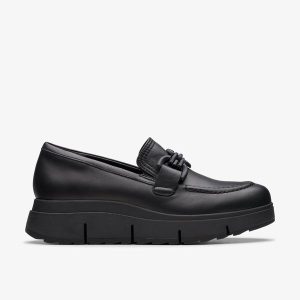 Women's Loriini Izzy Black Leather Loafers