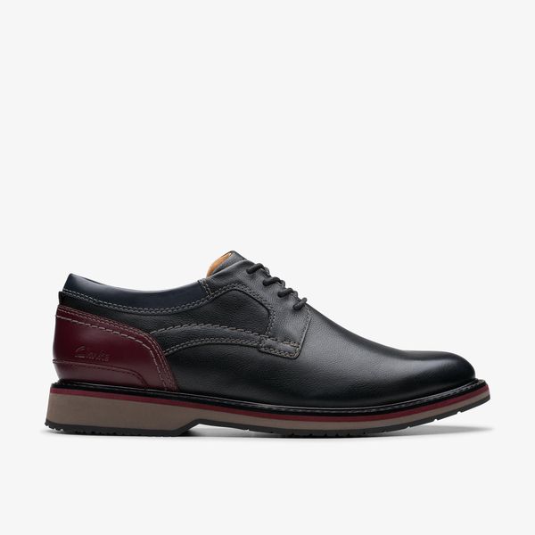 Men's Monahan Plain Black Leather Oxford Shoes| Clarks