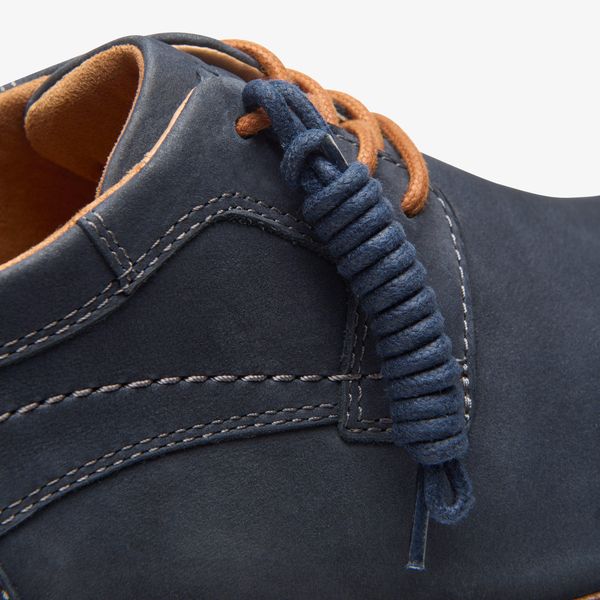 Men's Monahan Plain Navy Nubuck Oxford Shoes| Clarks - Image 7