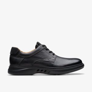 Mens Un Briley Pace Black Leather Oxford Shoes| Clarks