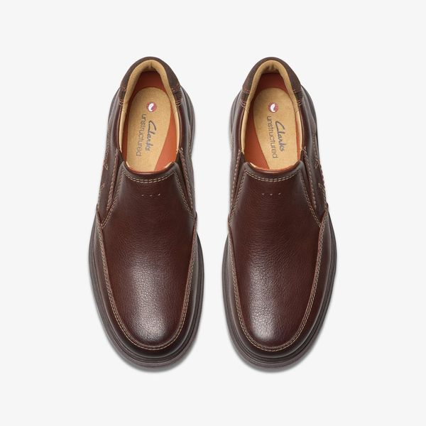 Mens Un Briley Step Mahogany Leather Loafer Shoes| Clarks - Image 6