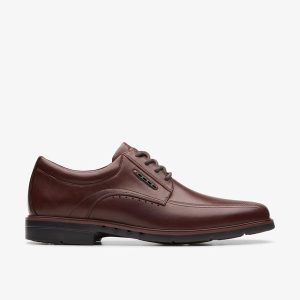 Mens Un Kendric Way Mahogany Leather Oxford Shoes| Clarks