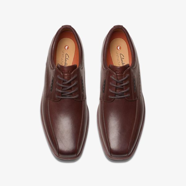 Mens Un Kendric Way Mahogany Leather Oxford Shoes| Clarks - Image 6