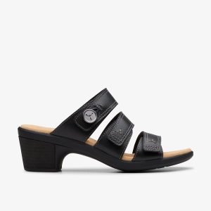 Women's Emily 2 Adella Black Leather Heeled Sandals