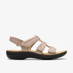 Womens Laurieann Ivy Sand Leather Flat Sandals