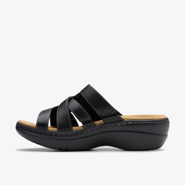 Womens Merliah2 Cove Black Leather Wedges - Image 2