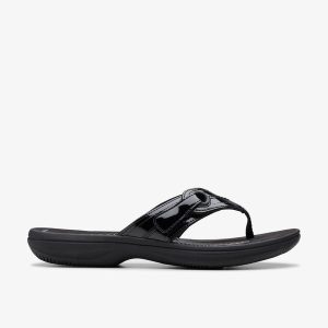Women's Breeze Reyna Black Patent Cloudsteppers™ Flip Flops