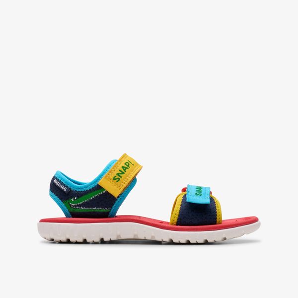 Kids Surfing Ace Navy Print Flat Sandals
