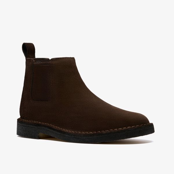 Mens Desert Chelsea Dark Brown Suede Boots - Image 4