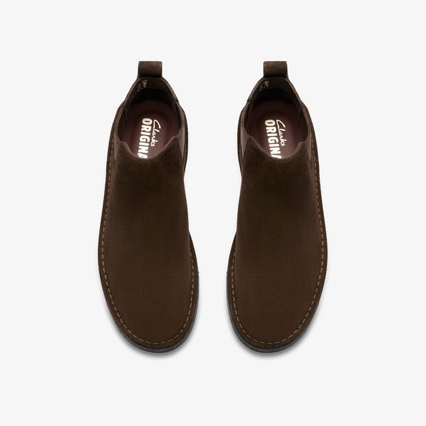 Mens Desert Chelsea Dark Brown Suede Boots - Image 6