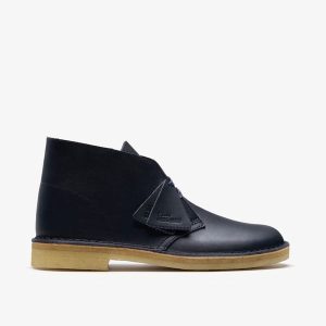 Mens Desert Boot Navy Leather Desert Chukka