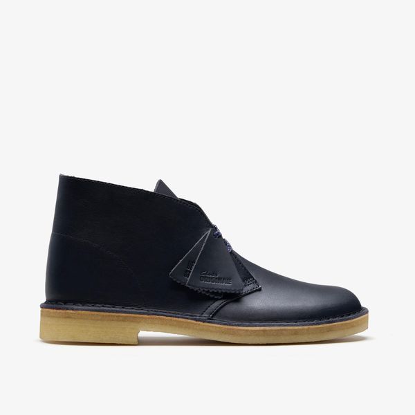 Mens Desert Boot Navy Leather Desert Chukka