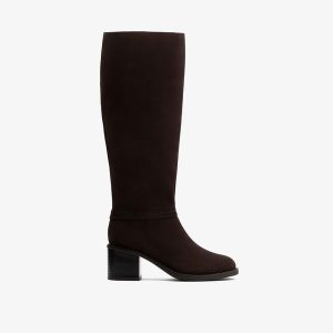 Womens Chamberly Hi Dark Brown Suede Knee High Boots
