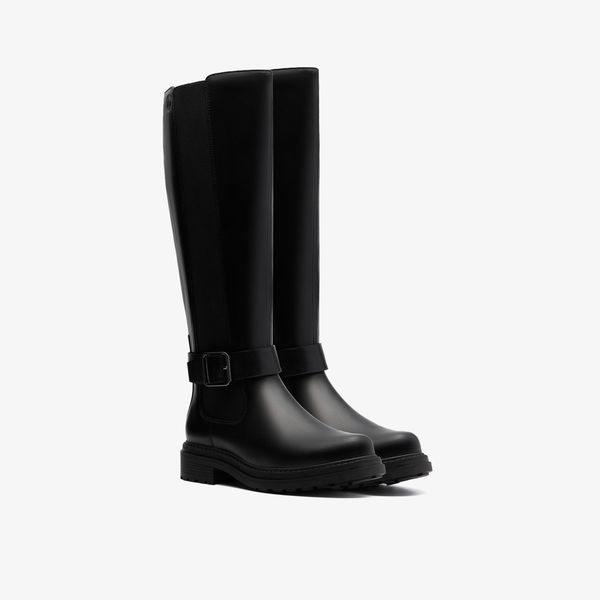 Womens Orinoco3 Tall Black Leather Knee High Boots - Image 4