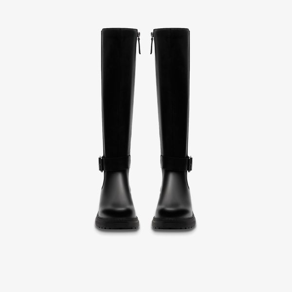 Womens Orinoco3 Tall Black Leather Knee High Boots - Image 6