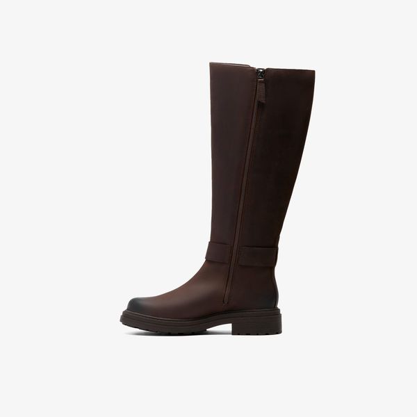 Womens Orinoco3 Tall Dark Brown Leather Knee High Boots - Image 2