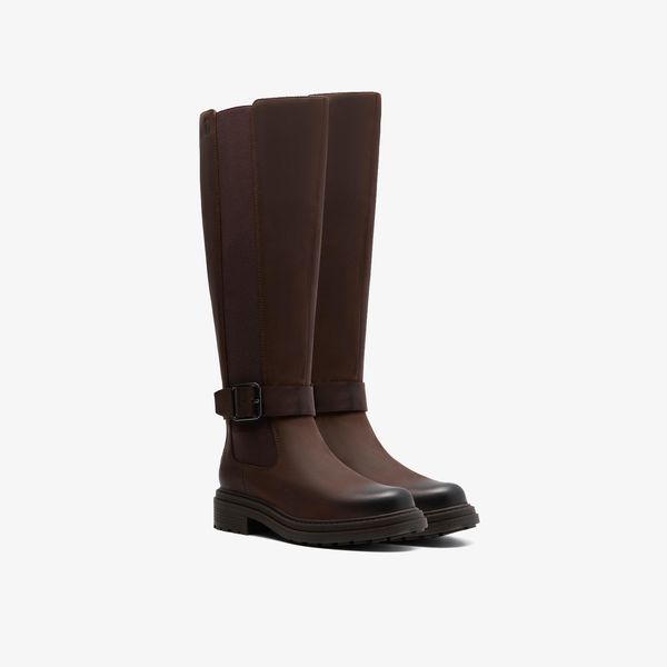 Womens Orinoco3 Tall Dark Brown Leather Knee High Boots - Image 4