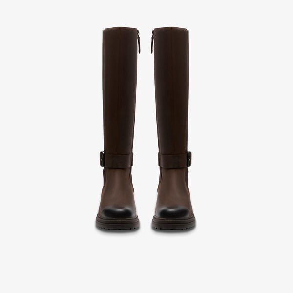 Womens Orinoco3 Tall Dark Brown Leather Knee High Boots - Image 6
