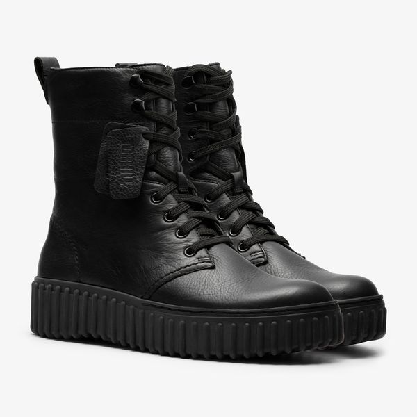 Womens Torhill Style Black Leather Ankle Boots - Image 4