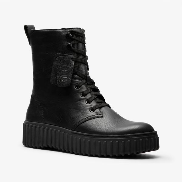 Womens Torhill Style Black Leather Ankle Boots - Image 7