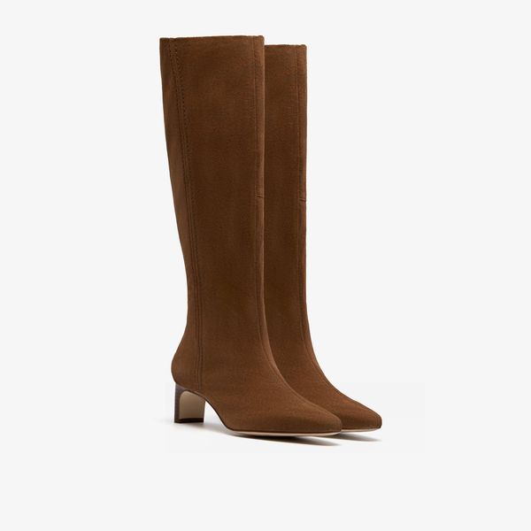 Womens Edina Tall Walnut Suede Knee High Boots - Image 4