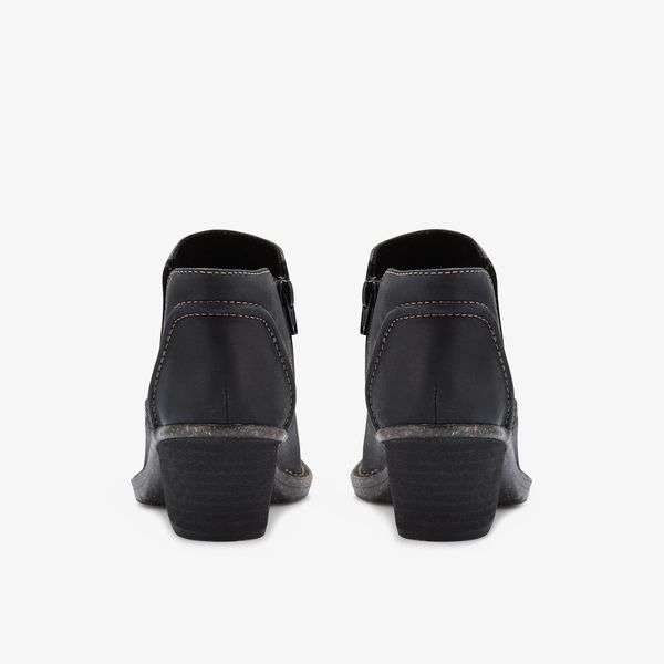 Womens Kastela Lo Black Leather Ankle Boots - Image 5