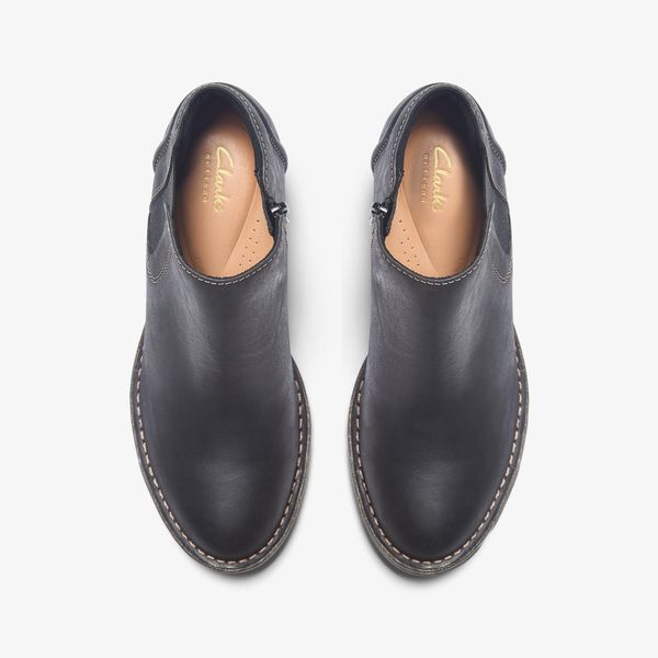 Womens Kastela Lo Black Leather Ankle Boots - Image 6