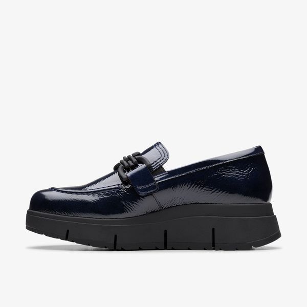 Womens Loriini Izzy Navy Patent Loafers - Image 2