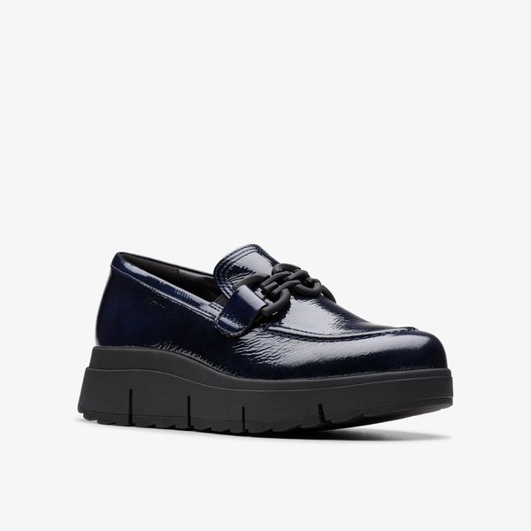 Womens Loriini Izzy Navy Patent Loafers - Image 7