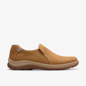Womens Orlene Slip Light Tan Nubuck Slip-Ons